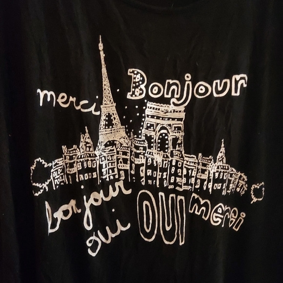 3/$30 Belah & Codey Paris Tee Plus Size 3XL Black - Picture 2 of 4